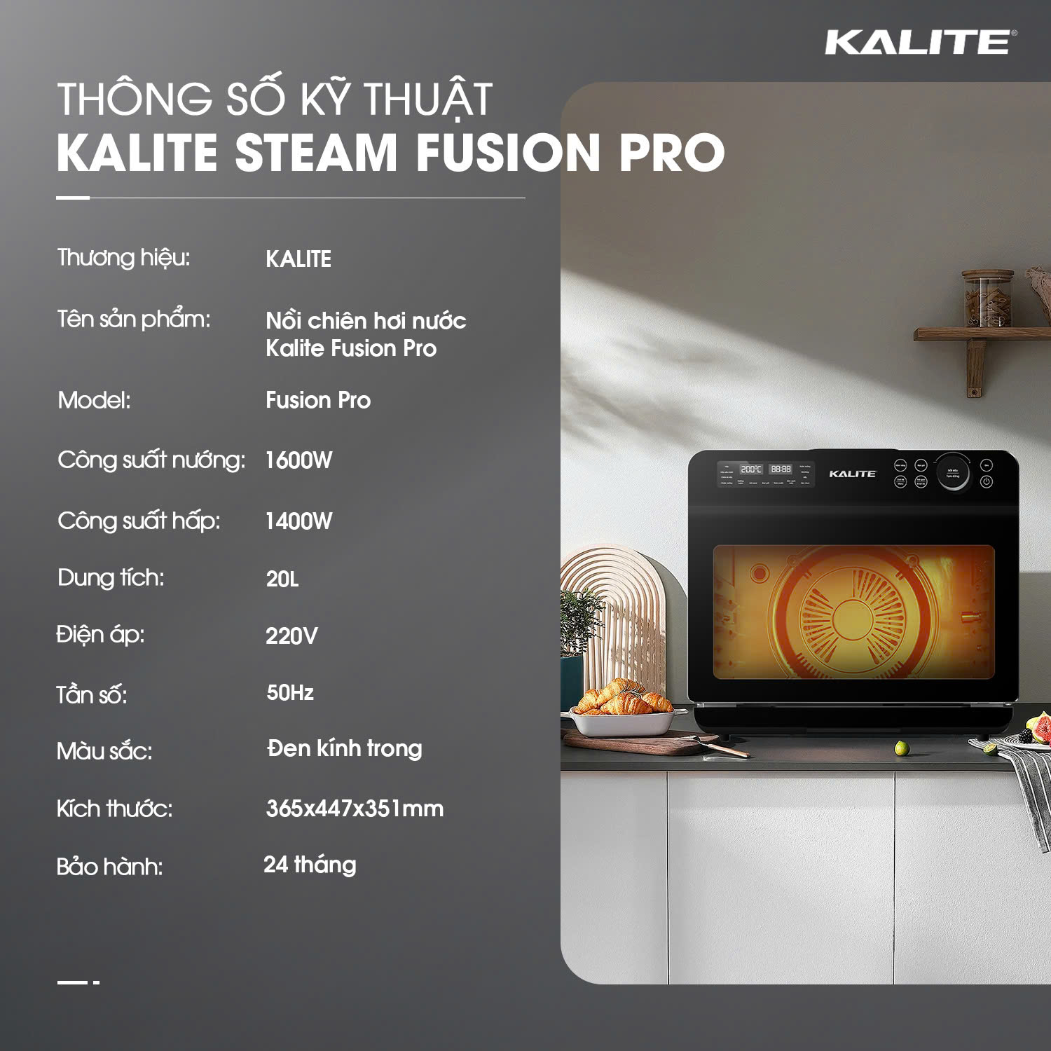 Nồi chiên không dàu Kalite Fusion Pro