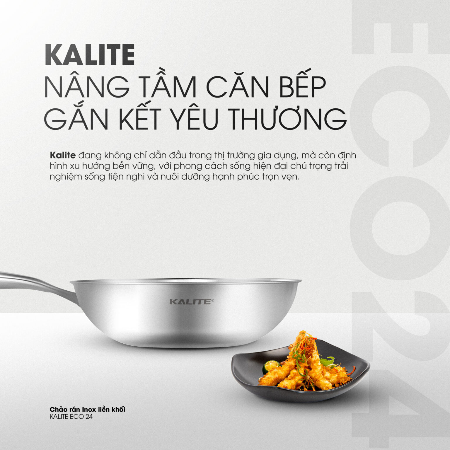 Chảo rán inox liền khối KALITE ECO26, inox 304, đáy 3 lớp, bắt từ tốt ...
