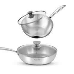 Bộ 2 chảo inox KALITE Dual Lux, dẫn nhiệt nhanh, rán đều, thiết kế sang trọng